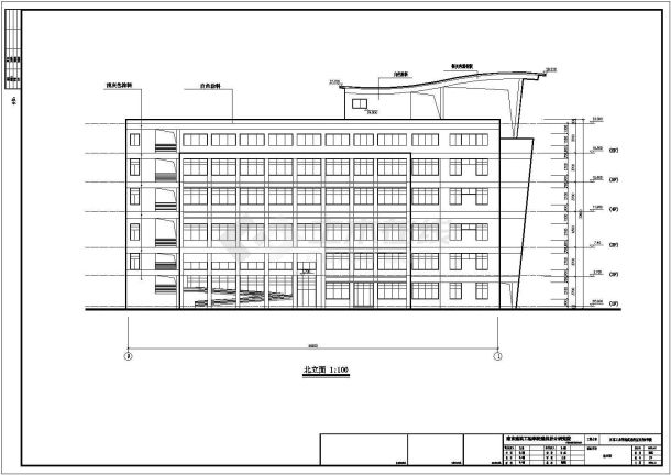 某地学院多层科技楼建筑设计施工图-图二