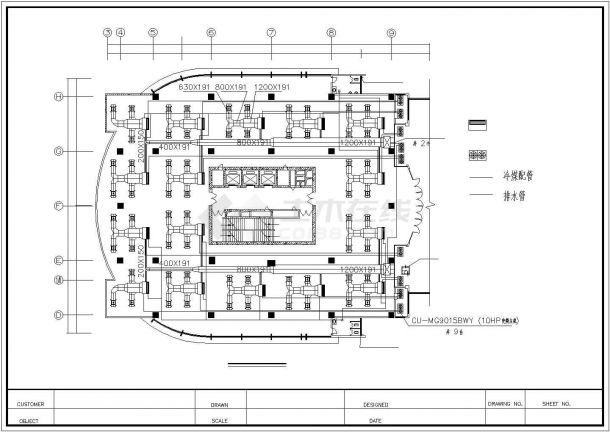 [广州]61000㎡二十三层商业大厦空调通风设计施工图纸-图一