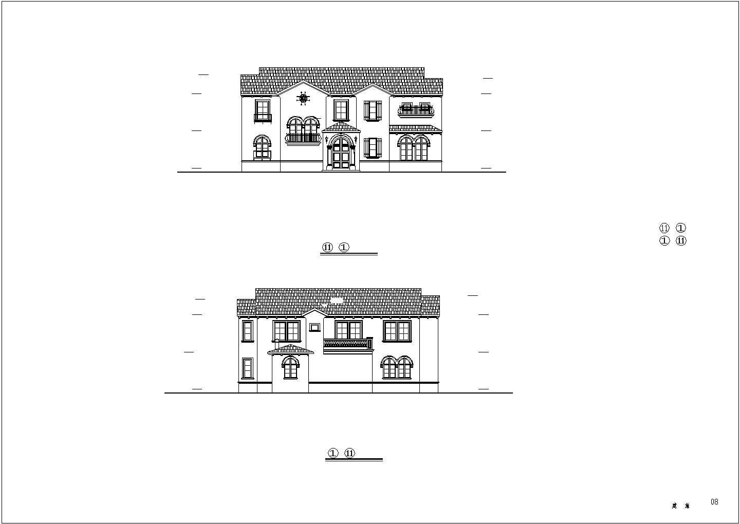 某地两层框架结构住宅建筑设计施工图纸