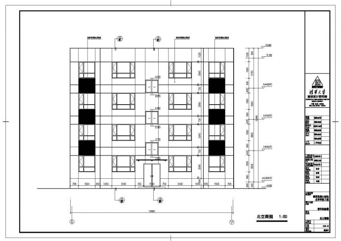 某乡镇四层框架结构住宅楼建筑设计方案图_图1