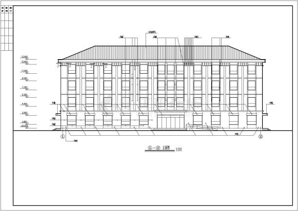 乌海市某四层砖混结构办公楼建筑设计施工图-图一