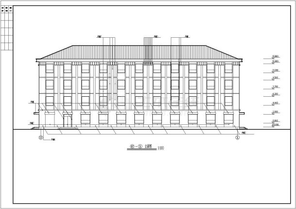 乌海市某四层砖混结构办公楼建筑设计施工图-图二