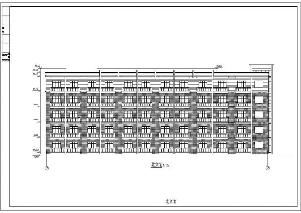 4390㎡某五层砖混宿舍楼建筑结构设计施工图-图二