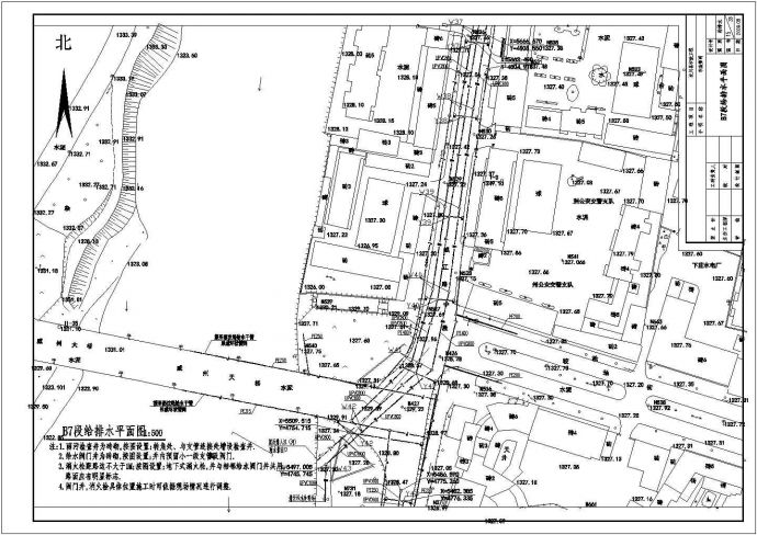 某市政工程室外道路给排水设计施工图_图1
