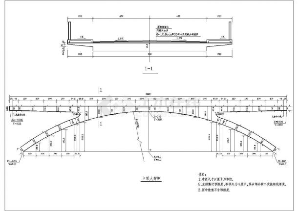 某地区钢结构拱桥结构设计施工图（拱身和拱脚）-图一