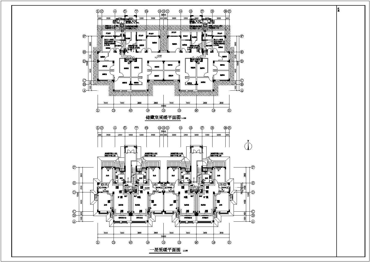 [山东]2365㎡六层居住区办公建筑采暖系统设计施工图