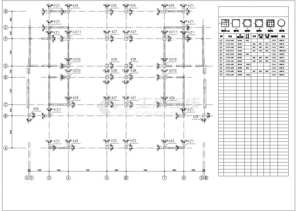 某小学五层框架食堂宿舍楼结构设计图纸（高19米）-图一
