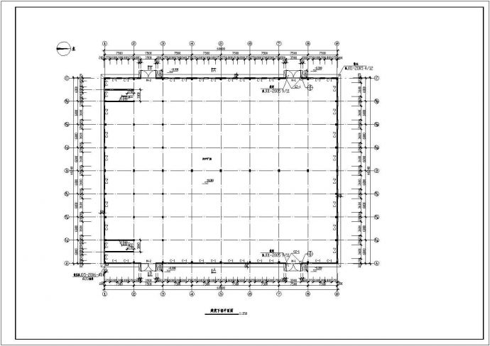 某地二层框排架结构厂房建筑、结构、电气设计施工图_图1