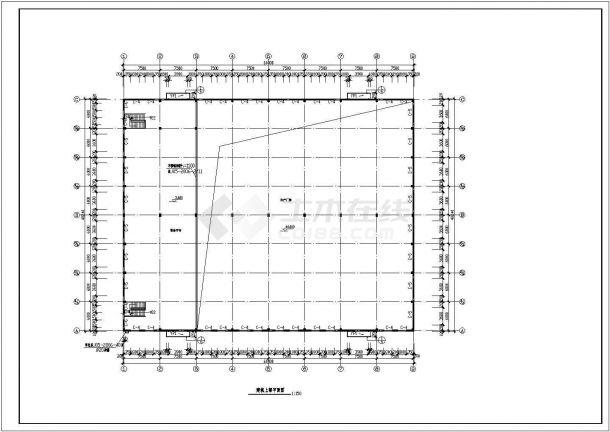 某地二层框排架结构厂房建筑、结构、电气设计施工图-图二