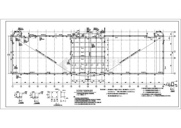 某四层框架条形基础办公楼结构设计施工图（6度抗震）-图一
