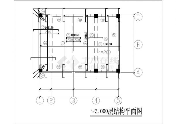 广州某仓库水泵房建筑结构图（2.2米*4.5米）-图二