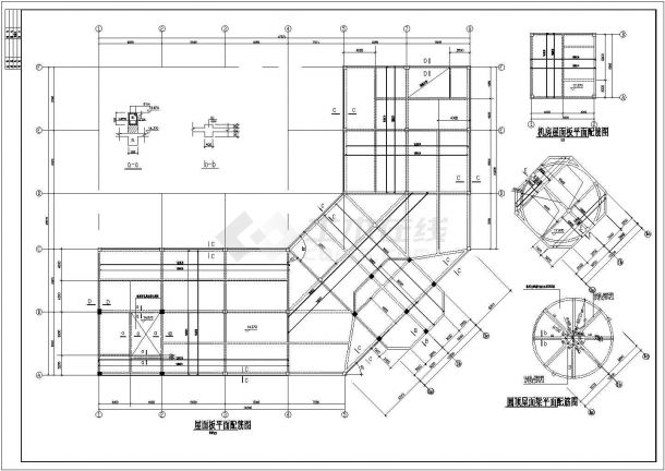 某三层框架结构办公楼结构设计施工图纸（7度抗震）-图二
