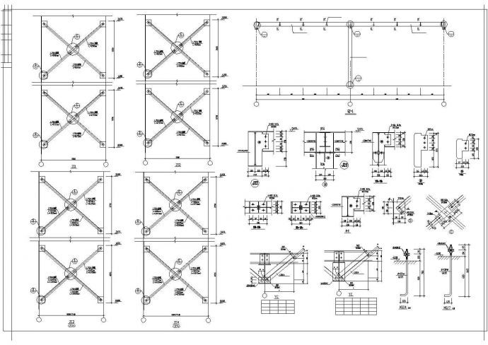 某新建36米跨厂房二层轻钢建筑结构图（建筑面积12615㎡）_图1