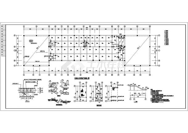 某三层框架结构办公楼结构设计施工图纸-图二