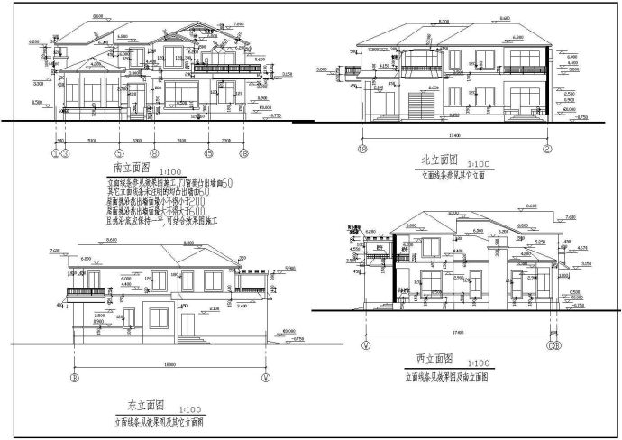 某地2层砖混商业别墅建筑设计施工图_图1