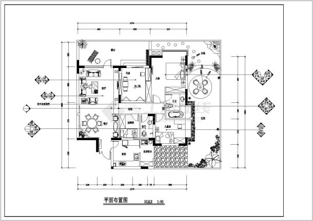 某地高层剪力墙结构住宅（三居室）室内装修设计方案图-图二