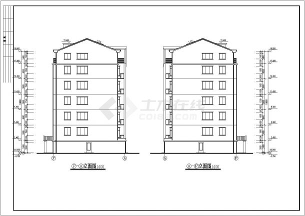 某六层单元式住宅楼建筑设计施工图-图二