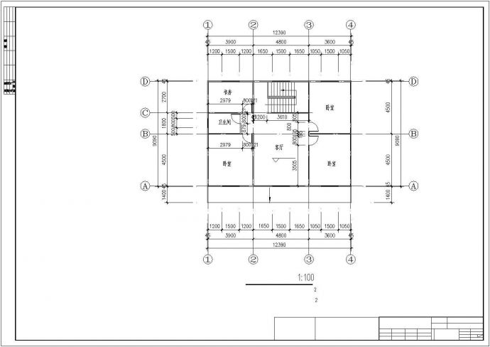 四川某二层木结构住宅建筑结构设计图（含建筑，结构设计说明）_图1