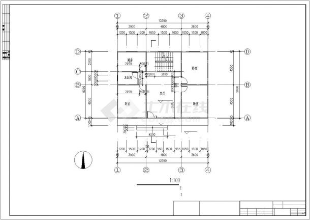 四川某二层木结构住宅建筑结构设计图（含建筑，结构设计说明）-图二