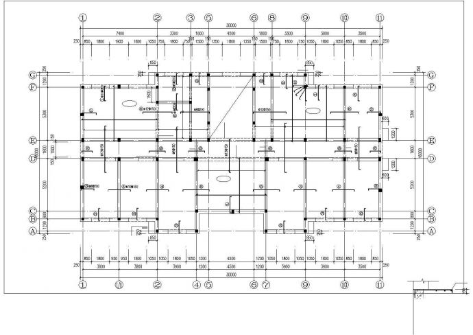 某8米跨三层砖木结构临时建筑结构设计图（6度抗震）_图1