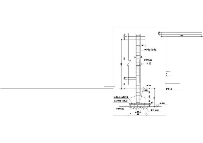 某单层砖木混合结构廊亭建筑结构设计施工图_图1