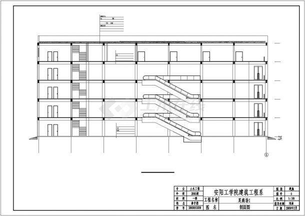 某5073㎡五层框架结构商厦毕业设计(含计算书、建筑结构设计图)-图二