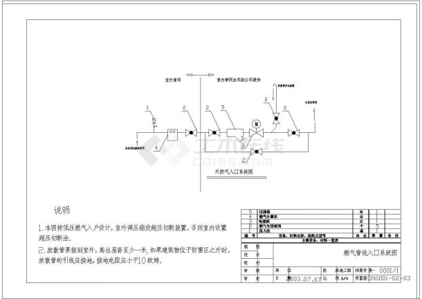 [大庆]某厂房燃气红外线采暖设计施工图（含设计说明）-图一
