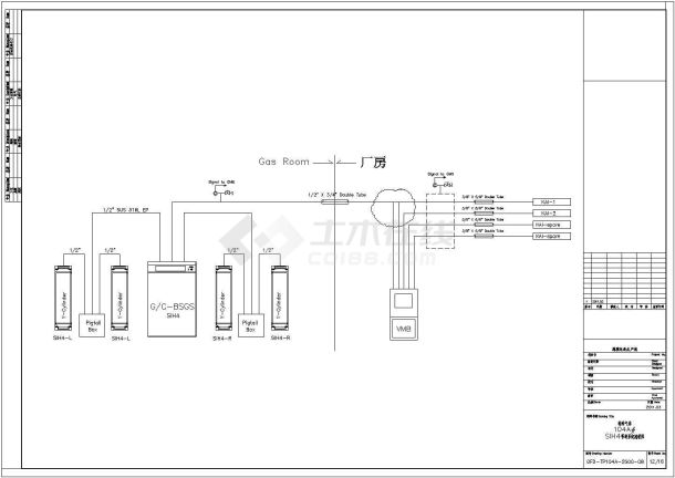 [湖南]某20000㎡洁净两层厂房特殊气体供应系统竣工图纸-图二