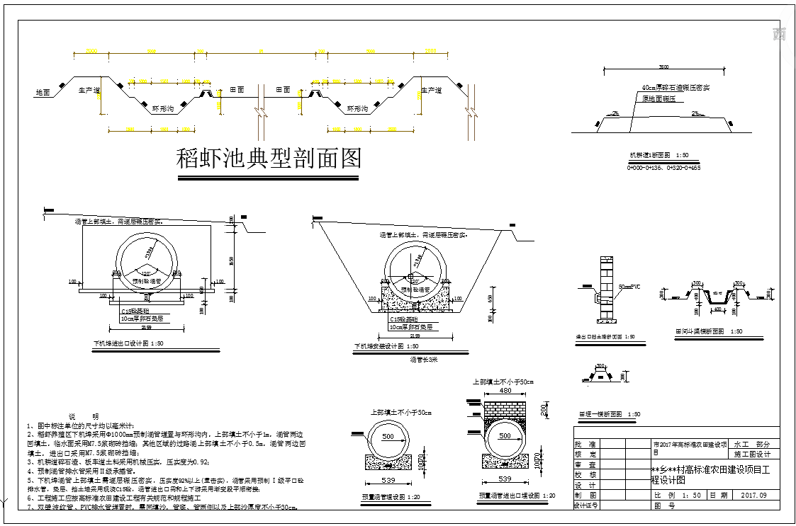 江西省高标准农田建设稻虾共作项目设计图