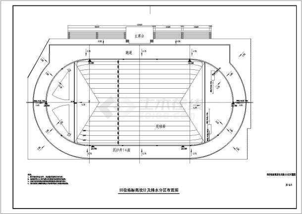 某400米环型标准跑道运动场设计全套施工图