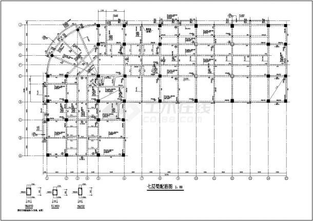 某八层框架结构办公综合楼施工图纸-图一