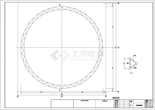 某半球形网壳焊接球网架钢结构设计施工图（7度抗震）-图一