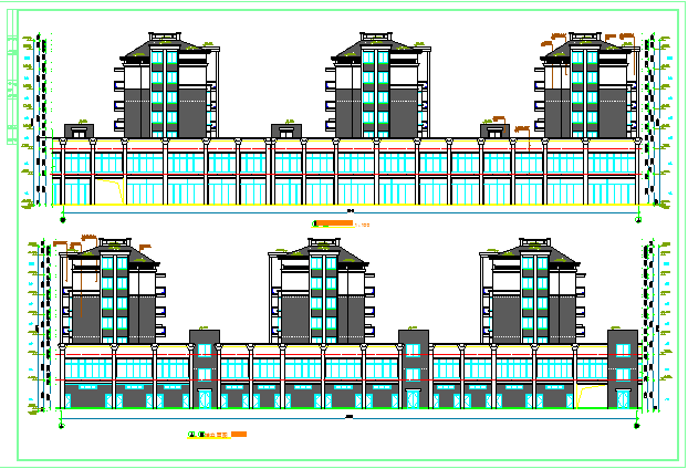 某7层框架砖混结构商住建筑方案设计图纸_图1