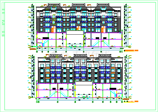 某7层框架砖混结构商住建筑方案设计图纸-图二
