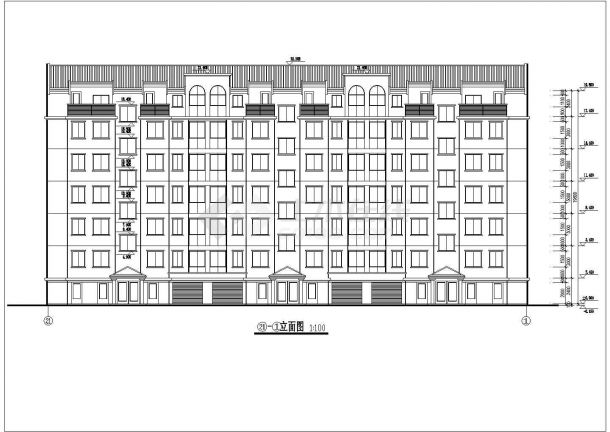 某地六层框架结构单元式住宅建筑设计施工图-图一