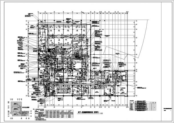 [河北]46335㎡医院19层建筑空调及消防系统设计施工图（平面图全面）-图一