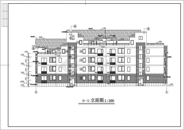 某小区四层砖混结构住宅楼建筑设计方案图-图二