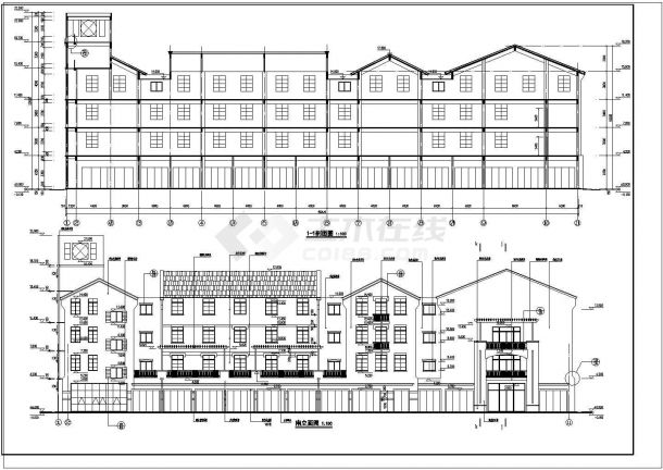 某地区4层框架结构商业建筑方案图-图二