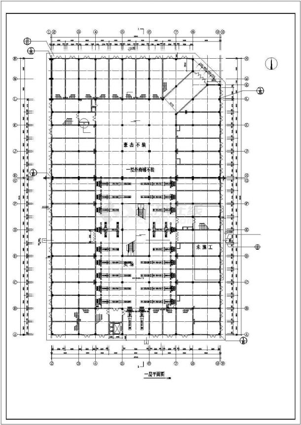 [湖北]多层商场建筑空调通风系统设计施工图（风冷模块机组）-图一