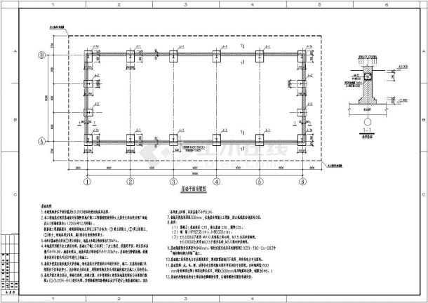 陕西12米单跨单层轻型门式钢架厂房结构施工图-图一