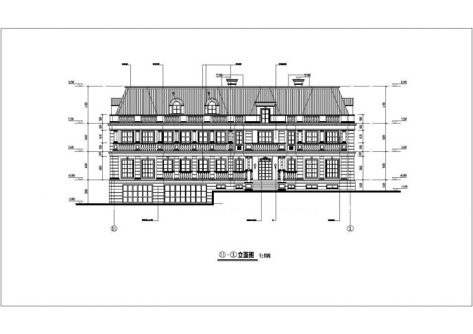 某地两层带地下室欧式风格别墅建筑设计方案图_图1