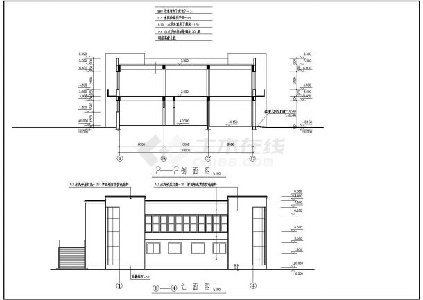 某地区某二层楼食堂建筑设计施工图-图二