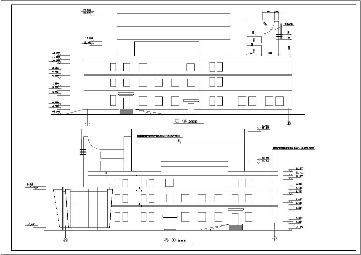 某地三层综合演播厅建筑设计施工图纸