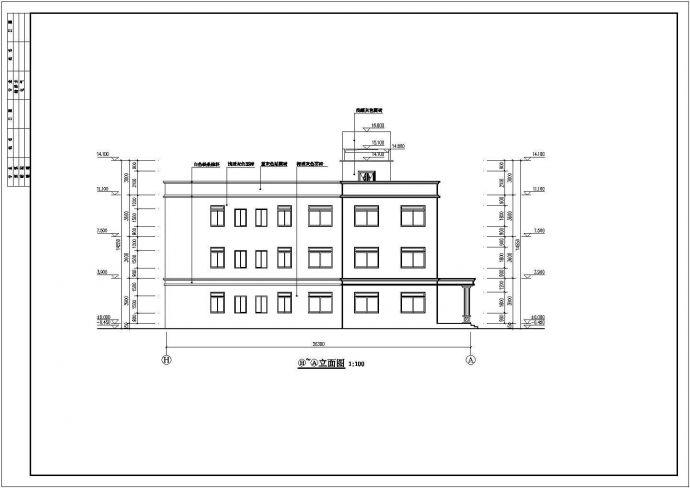 某地三层框架结构病房楼建筑设计施工图纸_图1
