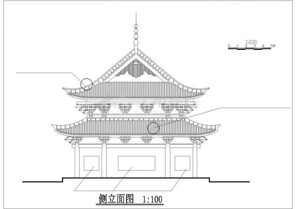 [河北]圆顶古寺宝殿建筑设计施工图-图二