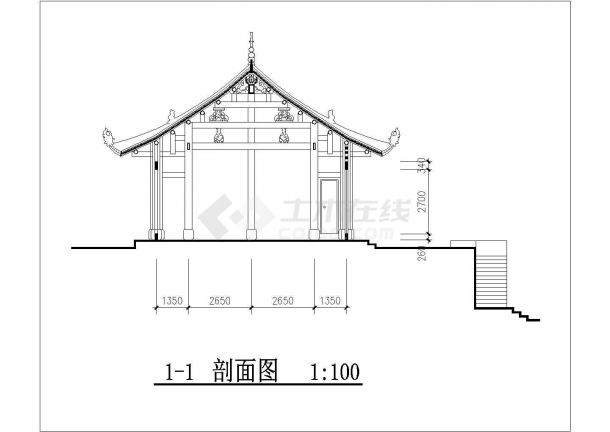 [重庆]某古寺修建工程建筑施工图-图二