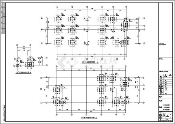 某三层框架结构办公楼结构施工图纸-图一