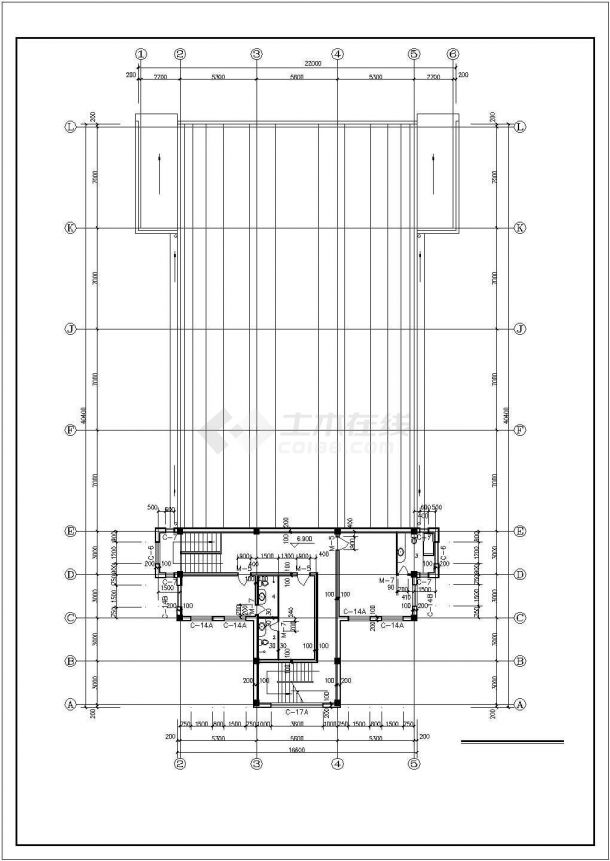 某1503㎡四层框架结构基督教会建筑施工图（高21米）-图二