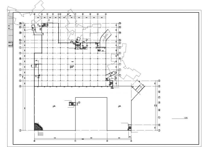 某7990㎡单层钢筋混凝土结构人防建筑结构施工图_图1