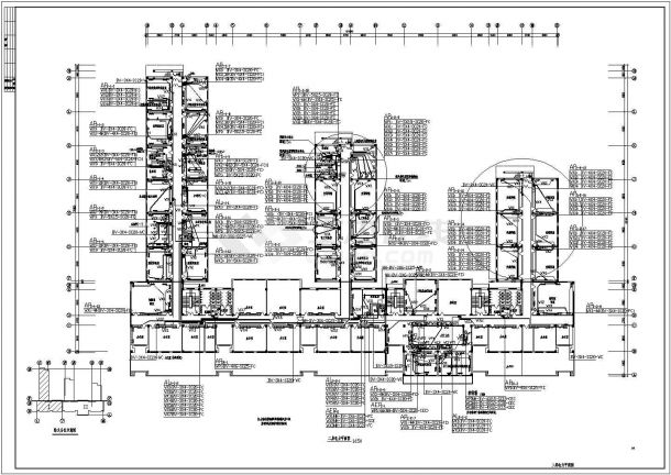 吉林某六层重点大学教学楼水暖电施工全套图纸-图一